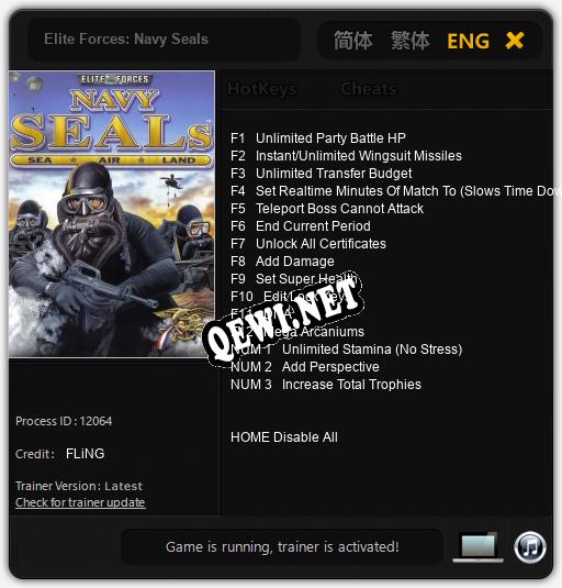 Трейнер для Elite Forces: Navy Seals [v1.0.5]