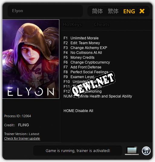Трейнер для Elyon [v1.0.6]