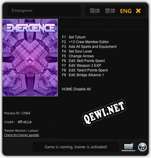 Emergence: ТРЕЙНЕР И ЧИТЫ (V1.0.77)
