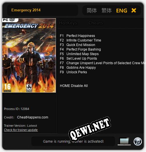 Трейнер для Emergency 2014 [v1.0.6]