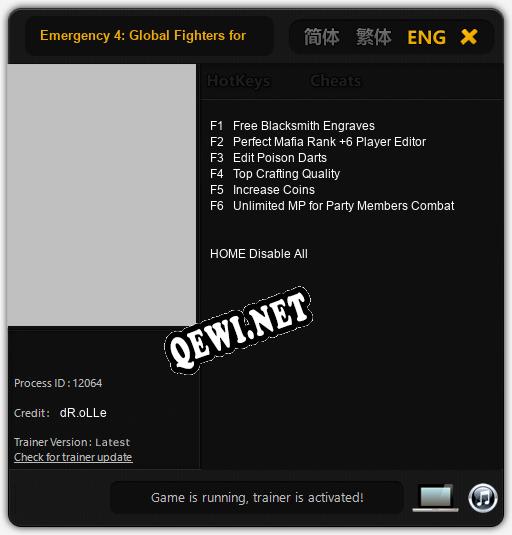 Emergency 4: Global Fighters for Life: Трейнер +6 [v1.7]