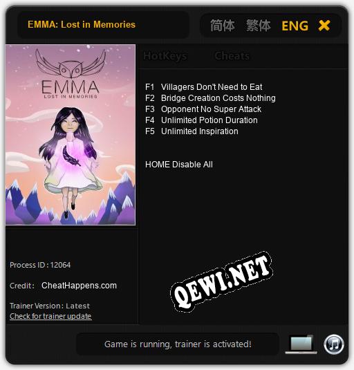 EMMA: Lost in Memories: Трейнер +5 [v1.1]