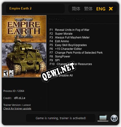 Empire Earth 2: Читы, Трейнер +10 [dR.oLLe]