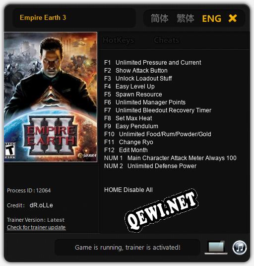 Empire Earth 3: ТРЕЙНЕР И ЧИТЫ (V1.0.93)
