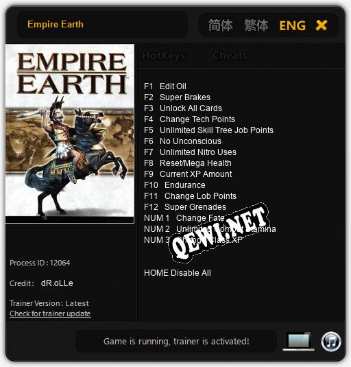 Empire Earth: ТРЕЙНЕР И ЧИТЫ (V1.0.22)