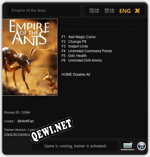Empire of the Ants: Трейнер +6 [v1.6]