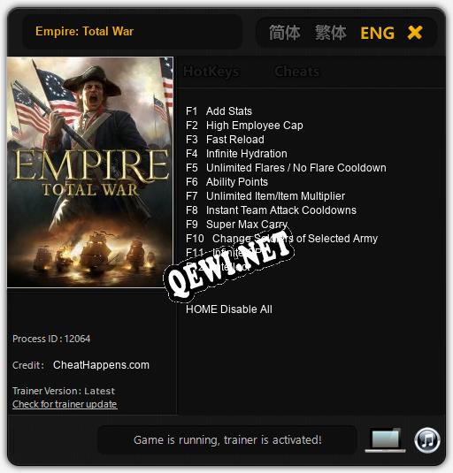 Трейнер для Empire: Total War [v1.0.5]