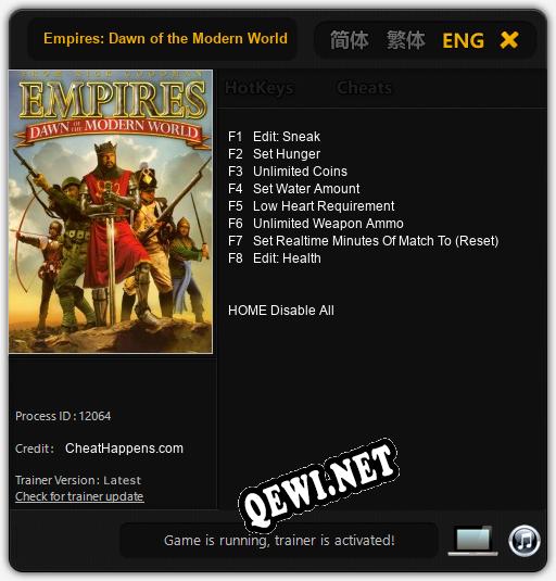 Empires: Dawn of the Modern World: ТРЕЙНЕР И ЧИТЫ (V1.0.48)