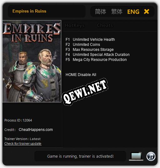 Empires in Ruins: Трейнер +5 [v1.5]