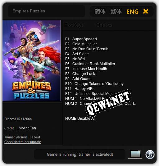 Трейнер для Empires Puzzles [v1.0.5]