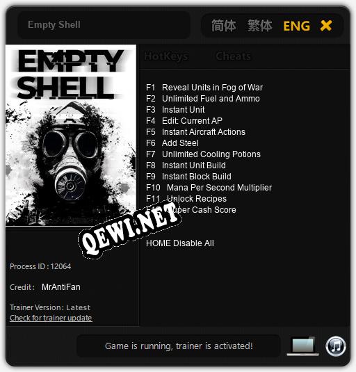 Empty Shell: Читы, Трейнер +12 [MrAntiFan]