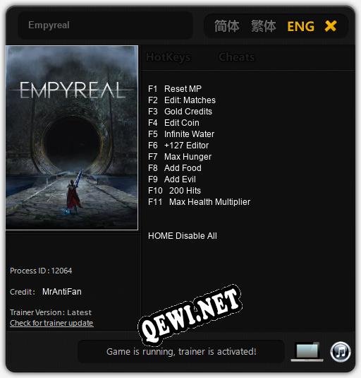 Трейнер для Empyreal [v1.0.1]
