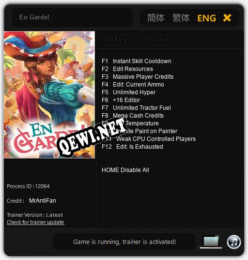 Трейнер для En Garde! [v1.0.1]