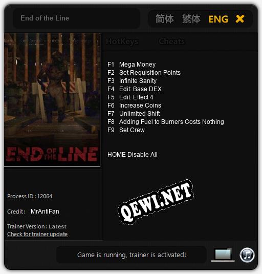End of the Line: Читы, Трейнер +9 [MrAntiFan]