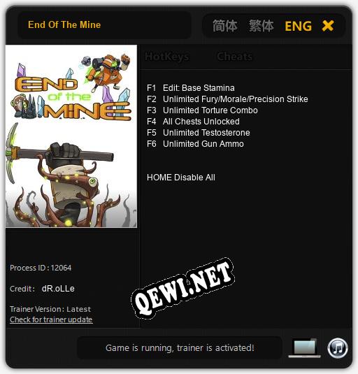 Трейнер для End Of The Mine [v1.0.3]