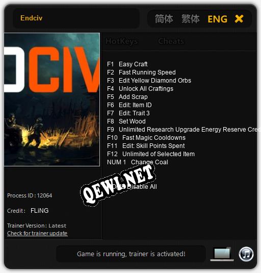 Endciv: Трейнер +13 [v1.1]
