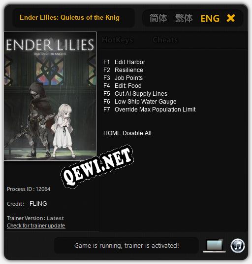 Ender Lilies: Quietus of the Knights: ТРЕЙНЕР И ЧИТЫ (V1.0.50)