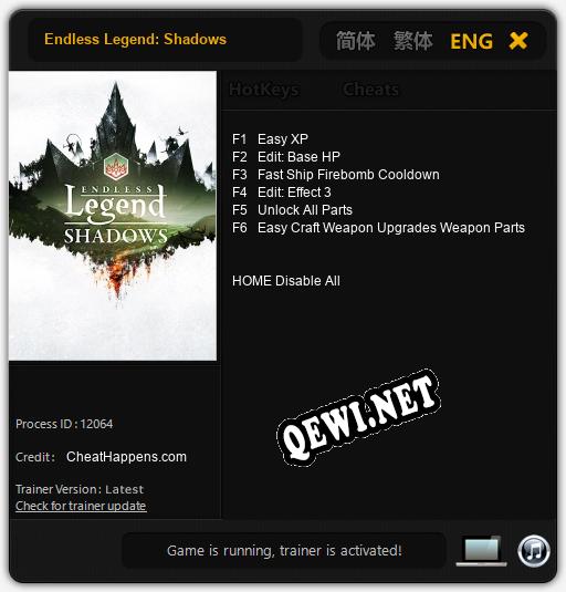 Endless Legend: Shadows: Читы, Трейнер +6 [CheatHappens.com]