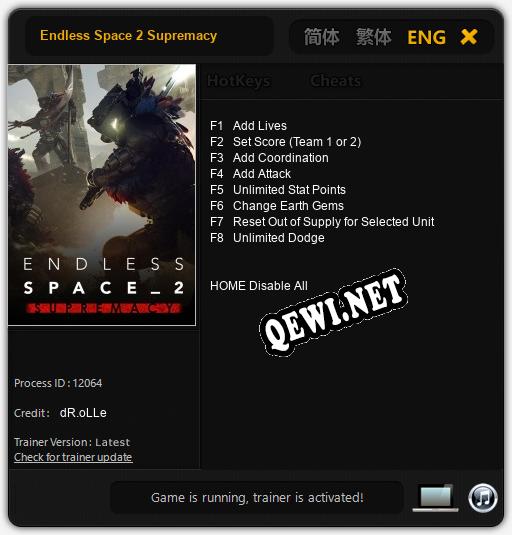 Endless Space 2 Supremacy: ТРЕЙНЕР И ЧИТЫ (V1.0.72)