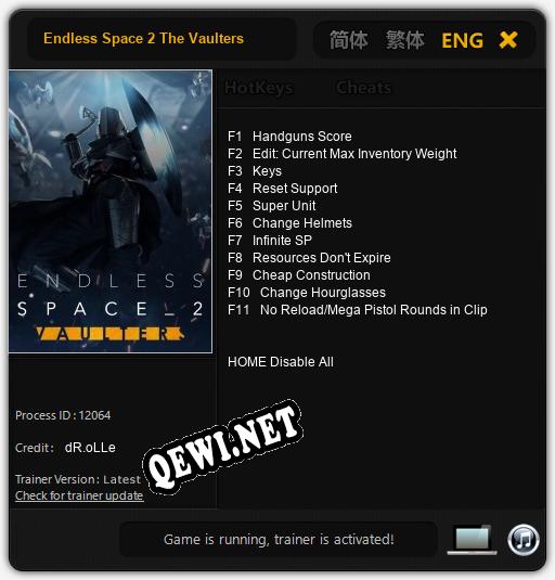 Endless Space 2 The Vaulters: ТРЕЙНЕР И ЧИТЫ (V1.0.14)