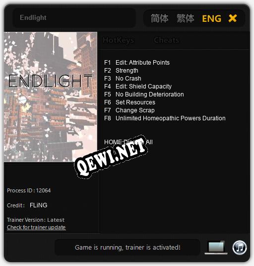 Endlight: Трейнер +8 [v1.4]