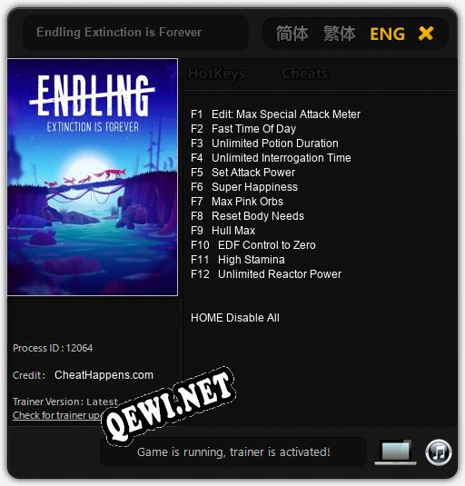 Трейнер для Endling Extinction is Forever [v1.0.6]