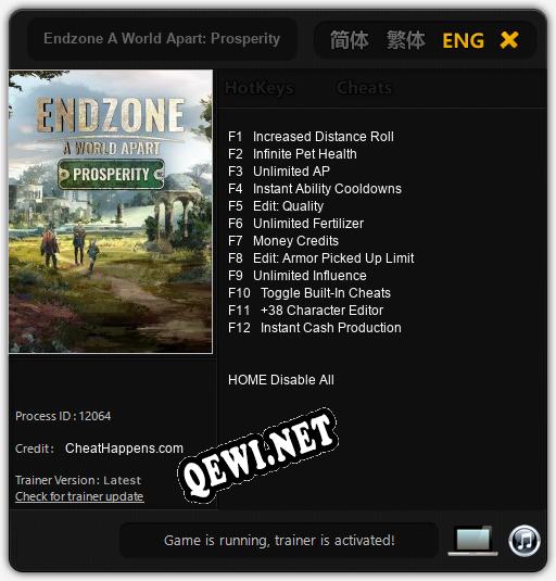 Endzone A World Apart: Prosperity: ТРЕЙНЕР И ЧИТЫ (V1.0.61)