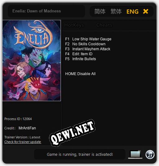 Трейнер для Enelia: Dawn of Madness [v1.0.4]
