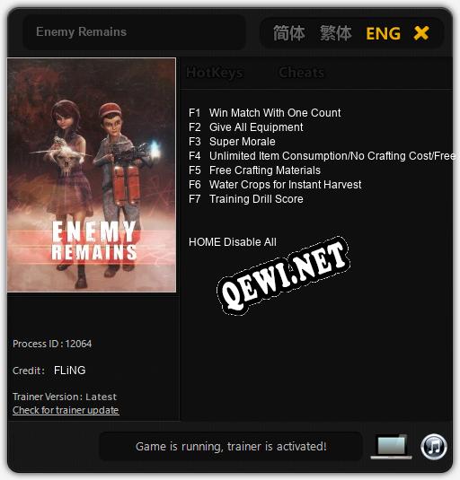 Enemy Remains: ТРЕЙНЕР И ЧИТЫ (V1.0.64)