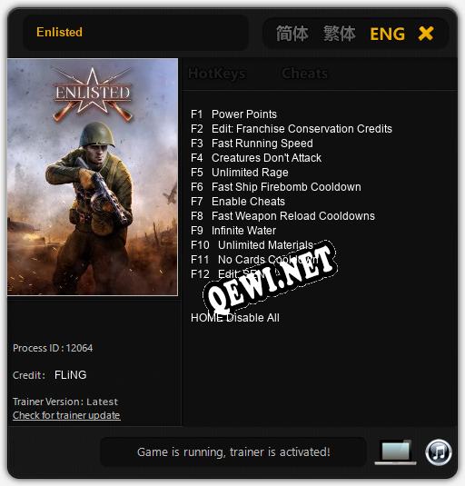 Enlisted: ТРЕЙНЕР И ЧИТЫ (V1.0.94)