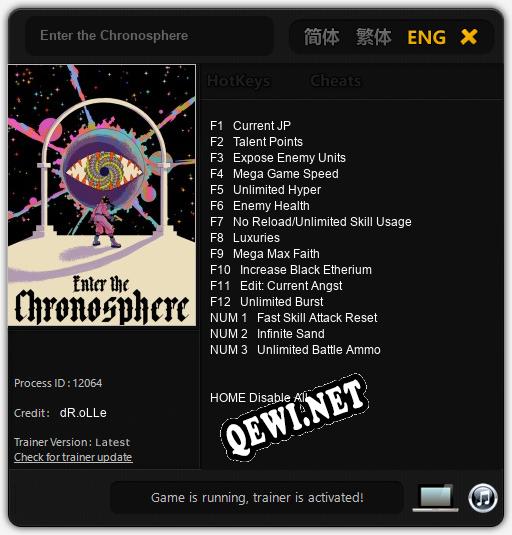 Enter the Chronosphere: Читы, Трейнер +15 [dR.oLLe]