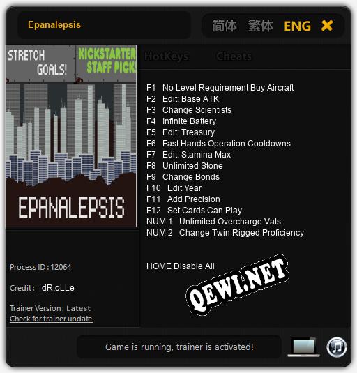 Epanalepsis: ТРЕЙНЕР И ЧИТЫ (V1.0.16)