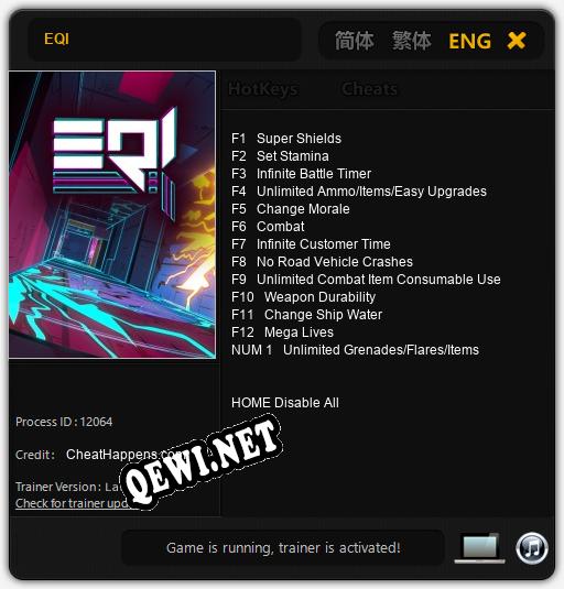 Трейнер для EQI [v1.0.9]