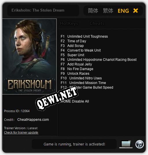 Eriksholm: The Stolen Dream: ТРЕЙНЕР И ЧИТЫ (V1.0.69)