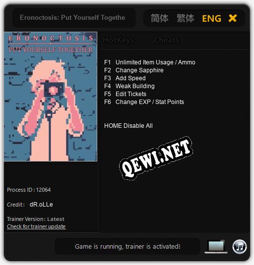 Eronoctosis: Put Yourself Together: ТРЕЙНЕР И ЧИТЫ (V1.0.74)