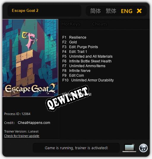 Escape Goat 2: Трейнер +10 [v1.8]