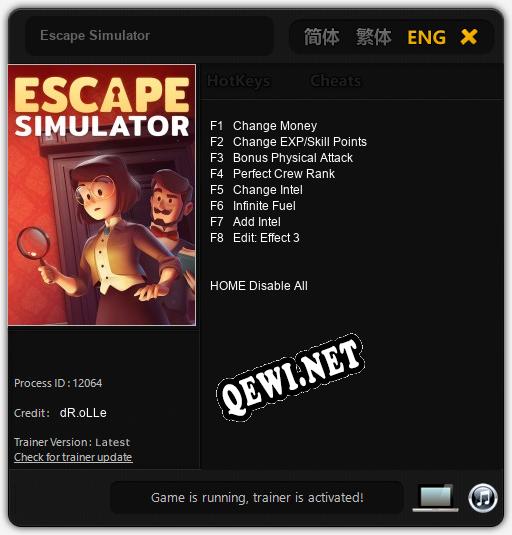 Трейнер для Escape Simulator [v1.0.2]