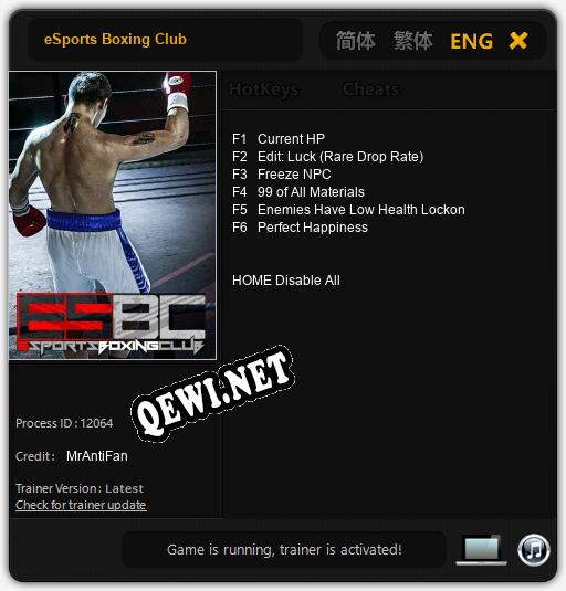 Трейнер для eSports Boxing Club [v1.0.2]