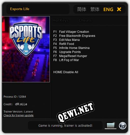 Трейнер для Esports Life [v1.0.3]