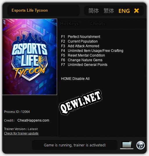 Трейнер для Esports Life Tycoon [v1.0.8]