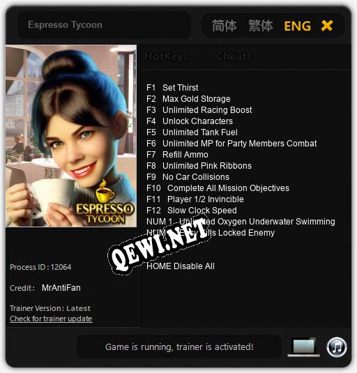 Espresso Tycoon: Трейнер +14 [v1.6]