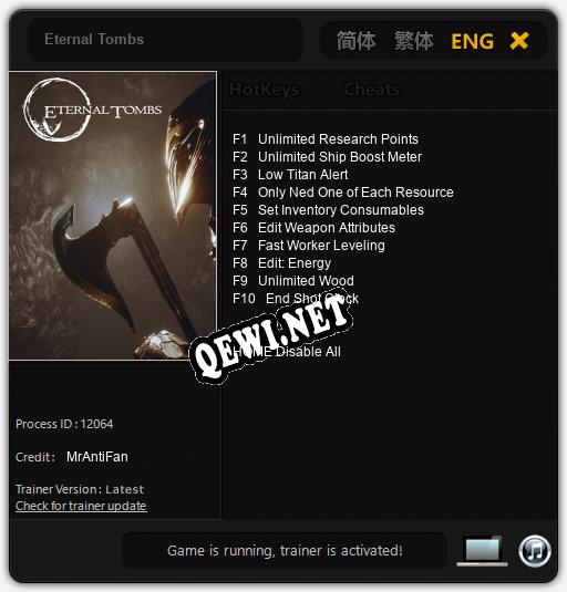 Eternal Tombs: ТРЕЙНЕР И ЧИТЫ (V1.0.89)