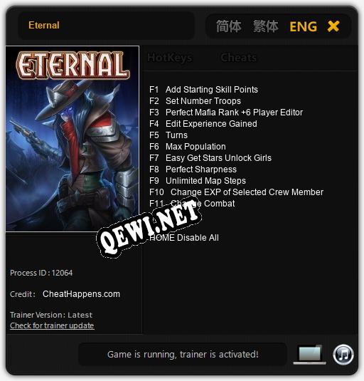 Eternal: ТРЕЙНЕР И ЧИТЫ (V1.0.1)