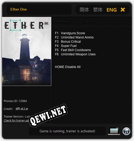 Ether One: Трейнер +6 [v1.2]