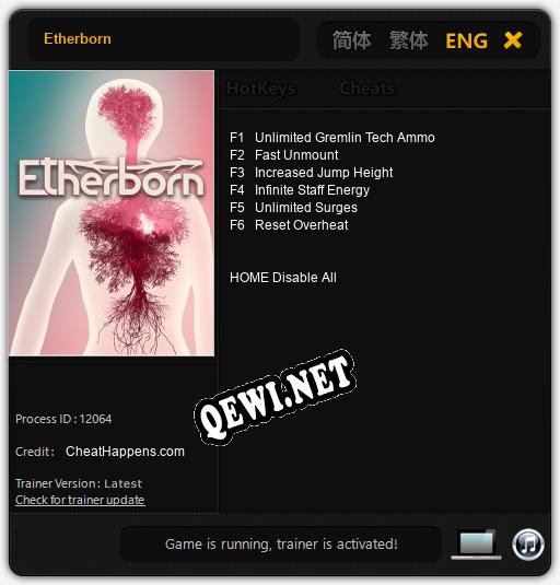 Etherborn: Читы, Трейнер +6 [CheatHappens.com]