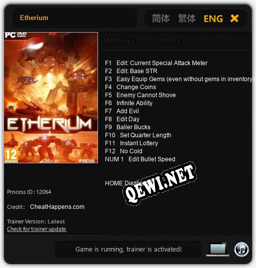 Etherium: ТРЕЙНЕР И ЧИТЫ (V1.0.68)
