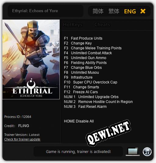 Трейнер для Ethyrial: Echoes of Yore [v1.0.8]