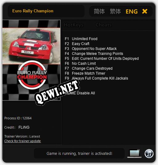 Euro Rally Champion: Трейнер +9 [v1.7]
