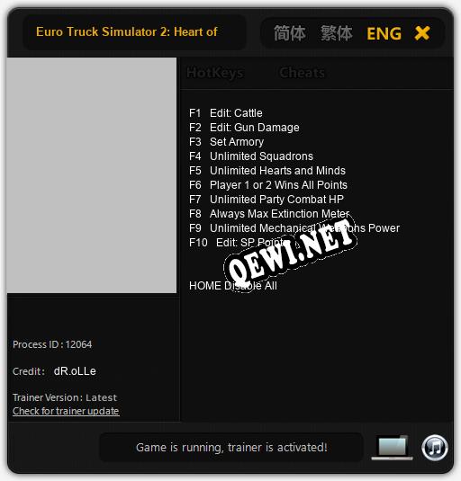 Euro Truck Simulator 2: Heart of Russia: Читы, Трейнер +10 [dR.oLLe]
