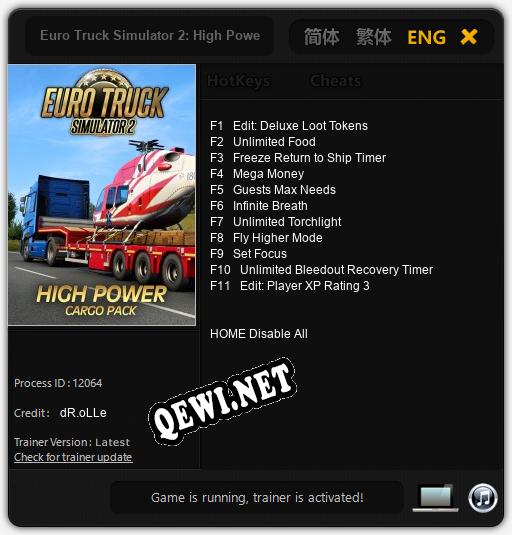 Euro Truck Simulator 2: High Power: Трейнер +11 [v1.7]